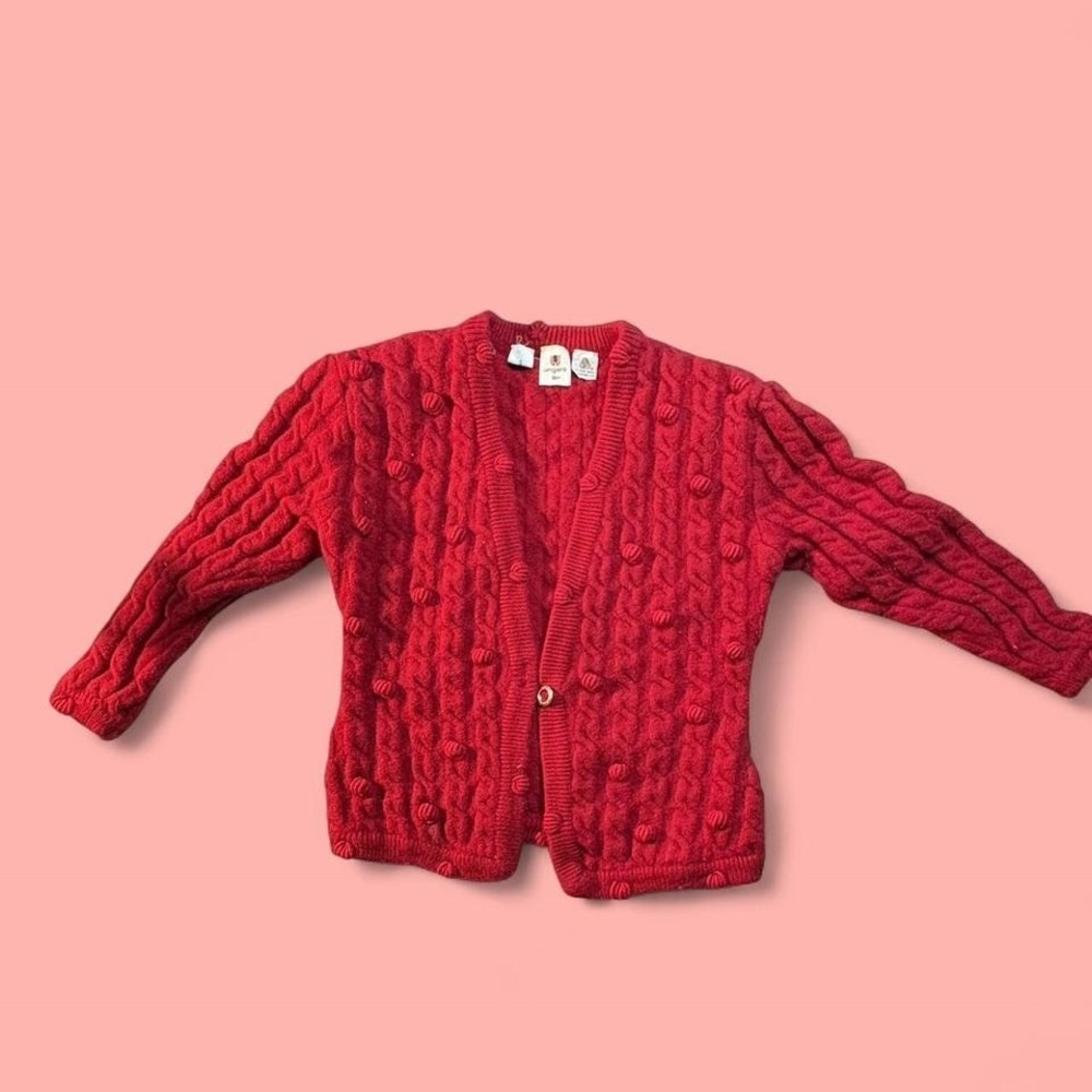 Vintage ungaro ted‎ Red knitted cardigan WOMEN SIZE M